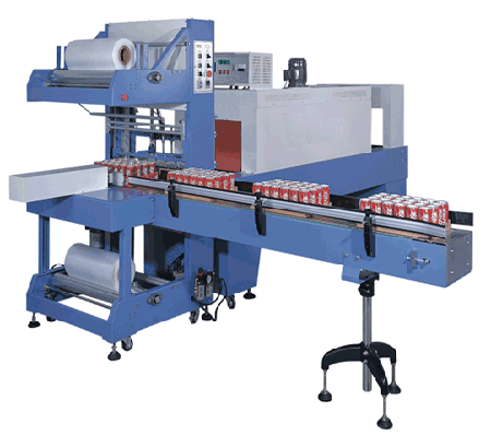 Automatic sleeve shrinking wrapping machine